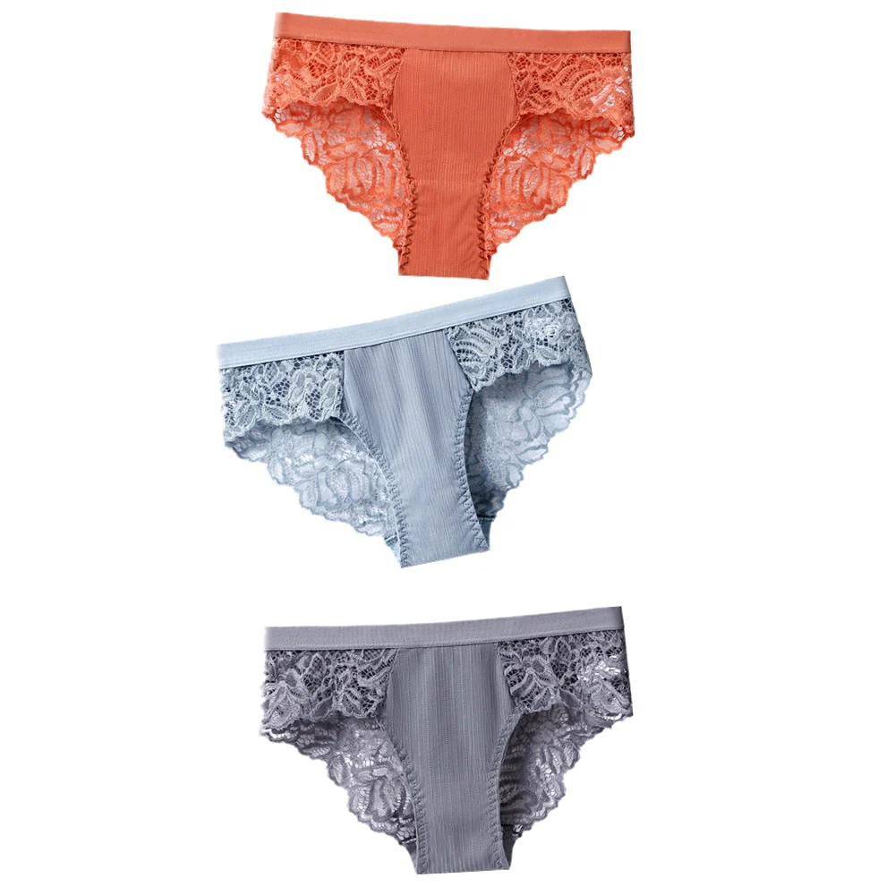 3 Pcs Cotton Panties Sexy Panty Briefs Lace Panties Women Underwear Lingerie Panties for Female Ladies Floral Pantys Underpants - Image 15