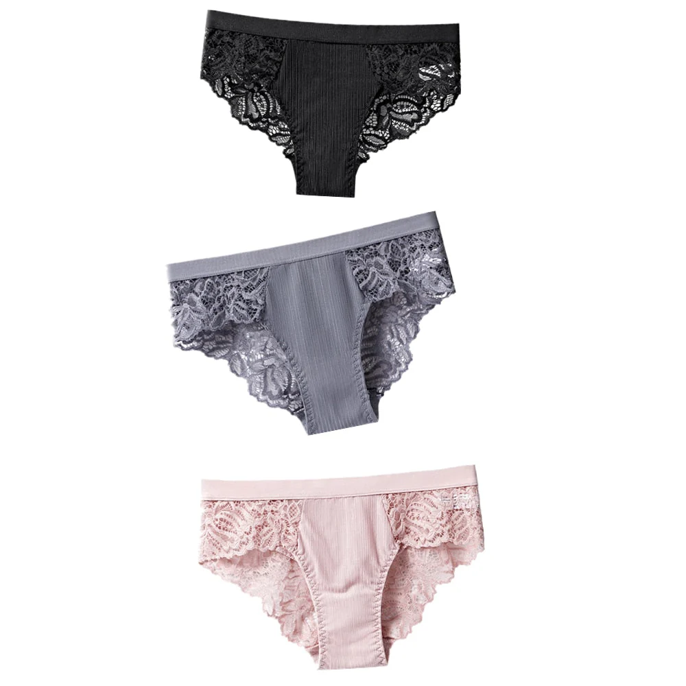 3 Pcs Cotton Panties Sexy Panty Briefs Lace Panties Women Underwear Lingerie Panties for Female Ladies Floral Pantys Underpants - Image 17
