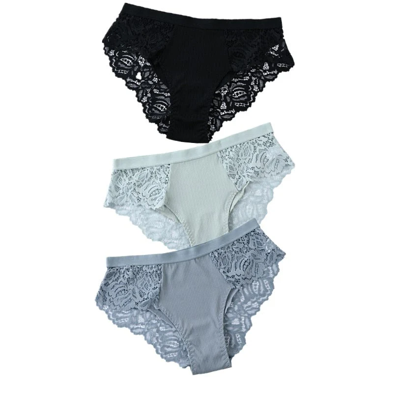 3 Pcs Cotton Panties Sexy Panty Briefs Lace Panties Women Underwear Lingerie Panties for Female Ladies Floral Pantys Underpants - Image 21