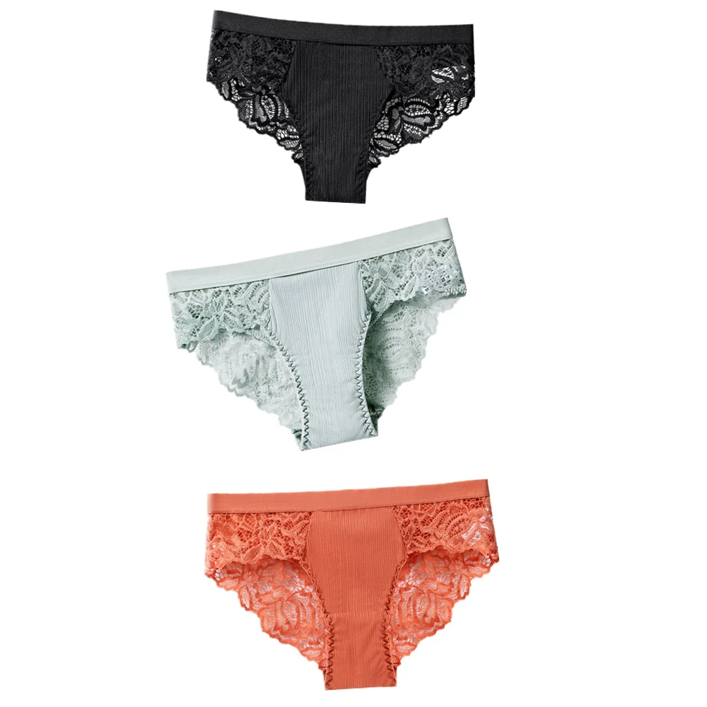 3 Pcs Cotton Panties Sexy Panty Briefs Lace Panties Women Underwear Lingerie Panties for Female Ladies Floral Pantys Underpants - Image 27