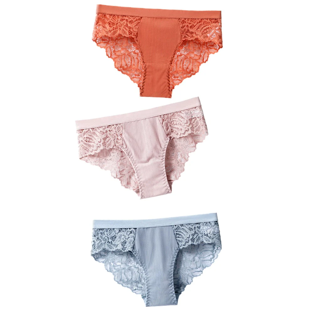 3 Pcs Cotton Panties Sexy Panty Briefs Lace Panties Women Underwear Lingerie Panties for Female Ladies Floral Pantys Underpants - Image 6