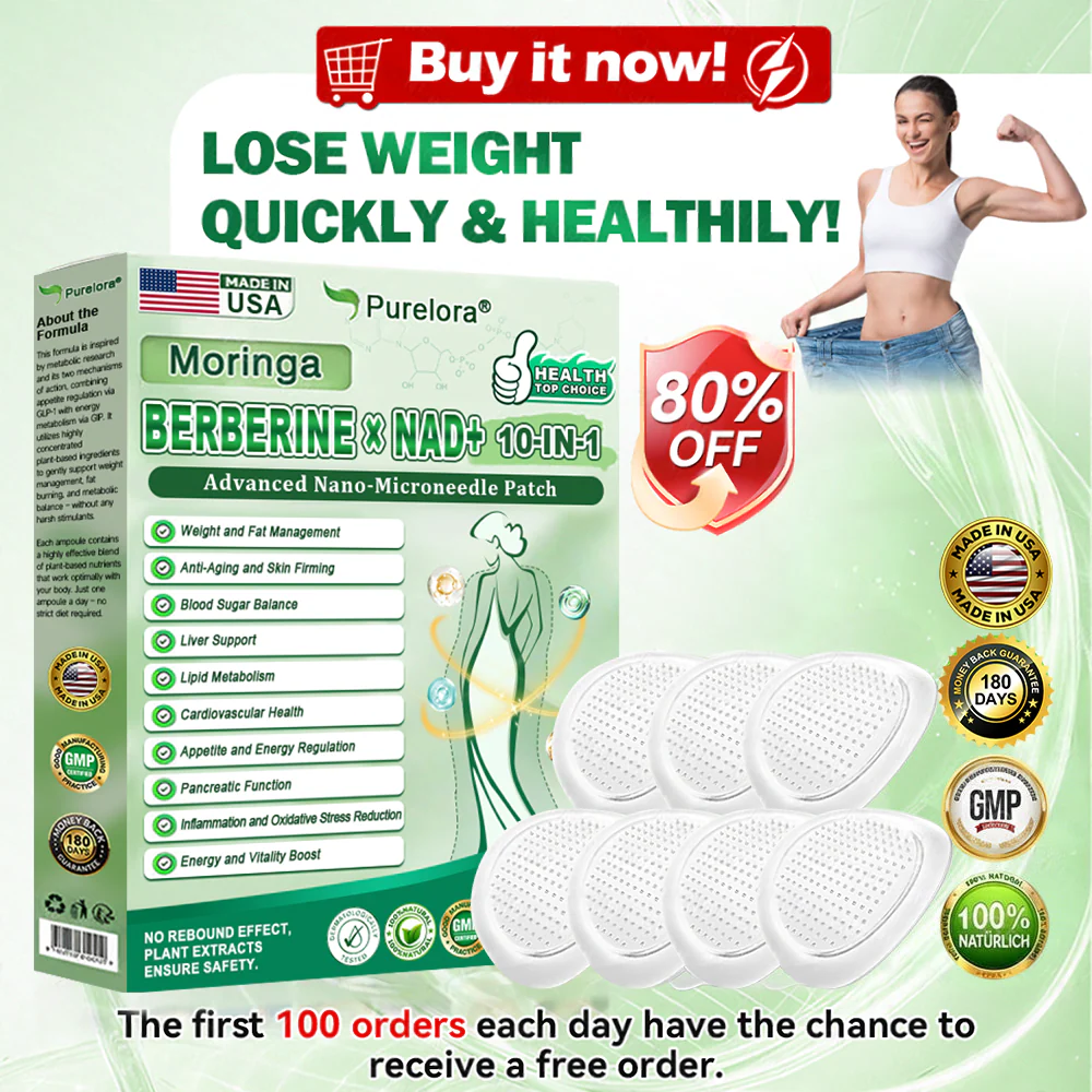🏆 Best Seller | Purelora® Moringa Berberine × NAD⁺ 10-in-1 Nano Microneedle Patch (Just once daily, visible changes in 7 days) ✅ Supports weight management, loose skin, diabetes care, sleep apnea, joint comfort, and more