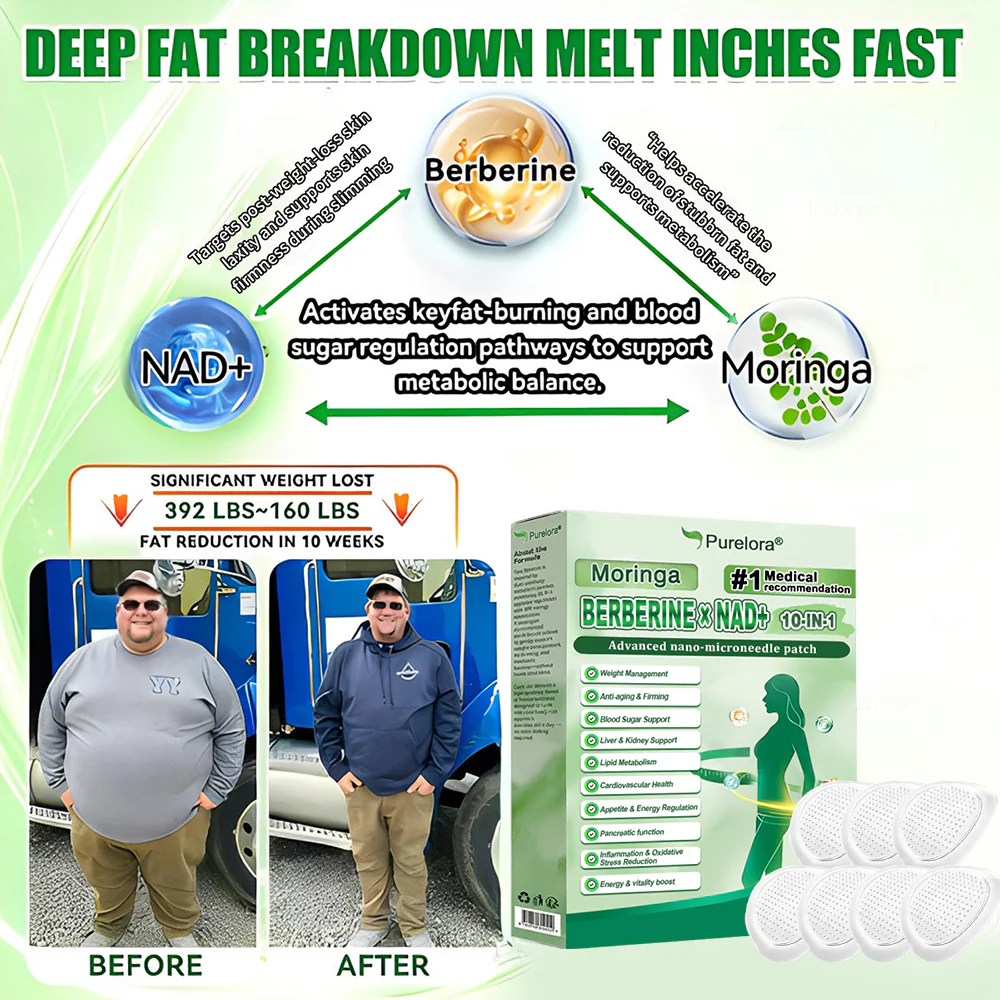 🏆 Best Seller | Purelora® Moringa Berberine × NAD⁺ 10-in-1 Nano Microneedle Patch (Just once daily, visible changes in 7 days) ✅ Supports weight management, loose skin, diabetes care, sleep apnea, joint comfort, and more - Image 10