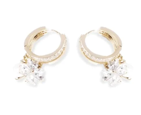 🔔 In High Demand丨Germanium Earrings Lymphatic Magnetotherapy for Weight Loss Purple Crystal Four-Leaf Flower Pearl New Light Luxury Ear Accessor - Image 2