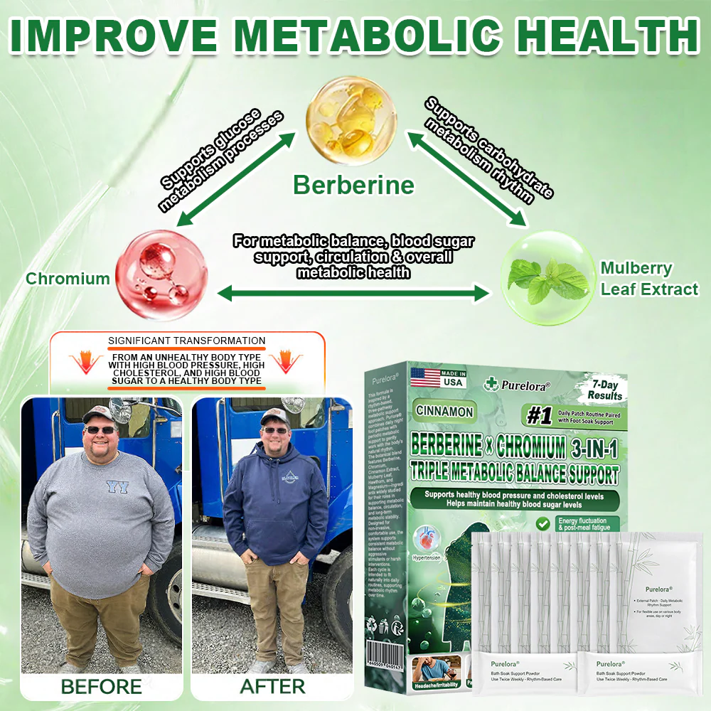 Purelora® Berberine × Chromium Complete Metabolic Rhythm Kit (🌀 Daily External Patch + Weekly Metabolic Support Powder) ✅ For metabolic balance, blood sugar support, circulation & overall metabolic health - Image 11